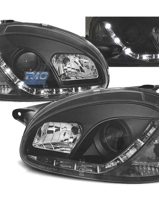 FARI OPEL CORSA B 93-00 LUCE DIURNA A LED FONDO NE