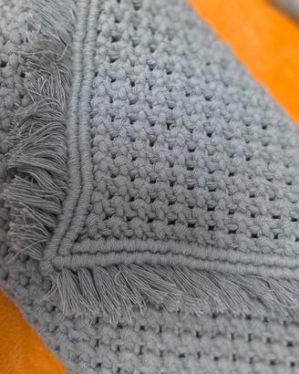 pochette verde salvia in cotone a macrame'