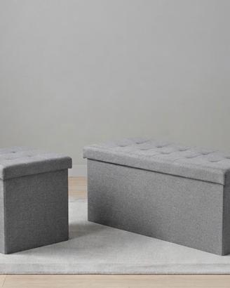 Pouf set 2 pezzi grigio Home Deco Factory