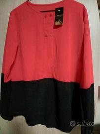 Blusa donna colore rosso e nero