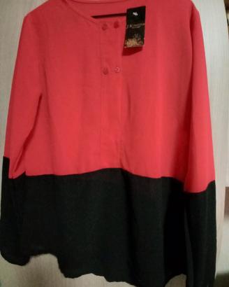 Blusa donna colore rosso e nero