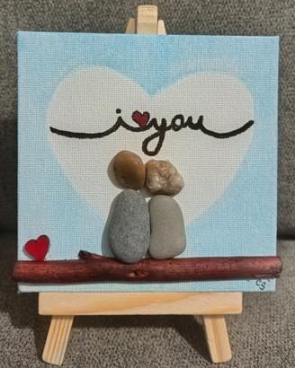 Quadretto con i sassi: "I love you"