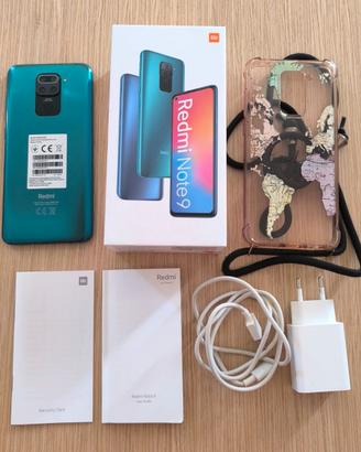 Redmi note 9 4 GB RAM + cover in silicone