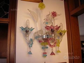 Coppia Aplique Vetro di Murano Venezia anni 50/60