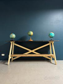 Tavolo vintage consolle bancone rustico in legno