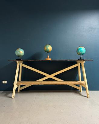 Tavolo vintage consolle bancone rustico in legno