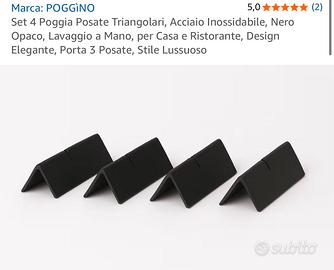 Set 4 Poggia Posate Triangolari Nero