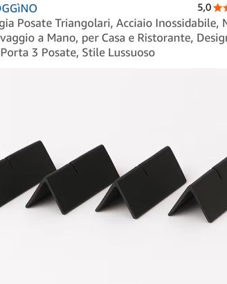 Set 4 Poggia Posate Triangolari Nero