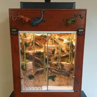 Teca per rettili con sfondo 3D