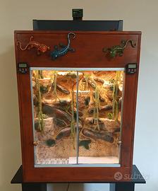 Teca per rettili con sfondo 3D