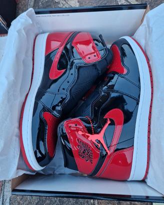 Nike Jordan 1 high Patent Bred taglia 11
