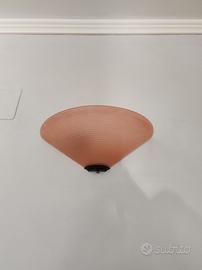 3 applique in vetro rosa temperato 