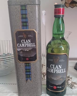 WHISKY CLAN CAMPBELL ANNI 70 CON SCATOLA LATTA