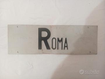 Vecchia Targa Auto ROMA in metallo 