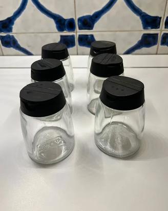 12 barattoli vetro portaspezie