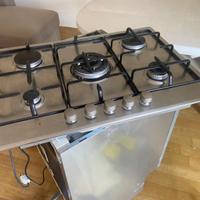 Piano cottura a gas 5 fuochi in acciaio inox
