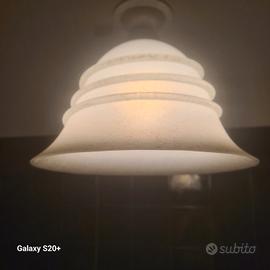 Lampadario a campana in vetro