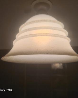 Lampadario a campana in vetro