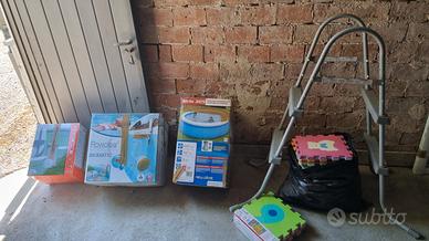 Piscina rotonda filtri e scaletta e basi