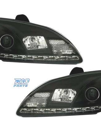 FARI FORD FOCUS 04-08 LUCE DIURNA REALE FONDO NERO