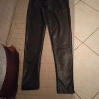 Leggins donna in ecopelle nero 