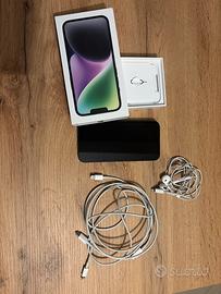 I phone 14  con accessori originali; batteria 86%
