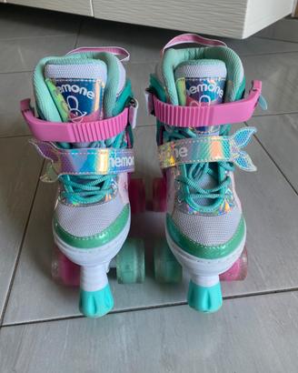 Pattini a rotelle bambina taglia regolabile 28-31