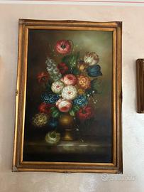 Dipinto a olio Natura Morta con Fiori - A. RIVA