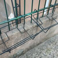 n°2 portavasi da ringhiera in metallo rettangolari