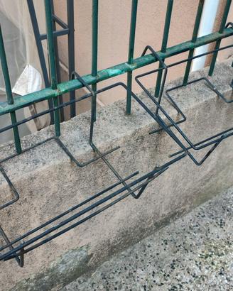 n°2 portavasi da ringhiera in metallo rettangolari