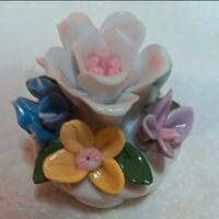 Mazzo di fiori in porcellana vintage anni '60.