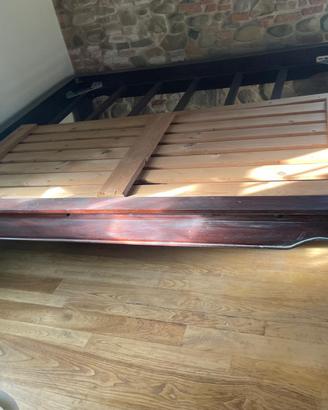 Letto in legno Wenge con cassettiera abbinata