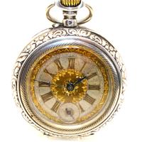 Magnifico orologio argento fine 1800