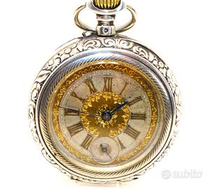 Magnifico orologio argento fine 1800