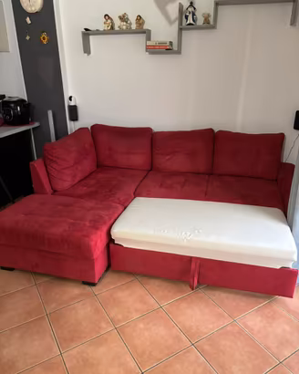Divano angolare con letto e contenitore