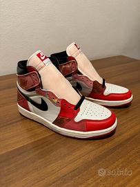 Jordan 1 spiderman con la suola che si illumina