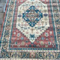 Tappeto Persiano 1x2Mt. Lana Blu-Rosso