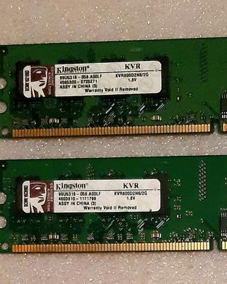RAM DDR2 4gb(2x2) Kingston PC2-6400 800Mhz -(RM01)