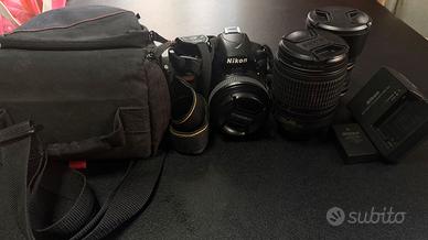 Nikon D3200 + Kit 3 Obiettivi+accessori