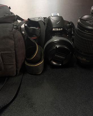 Nikon D3200 + Kit 3 Obiettivi+accessori