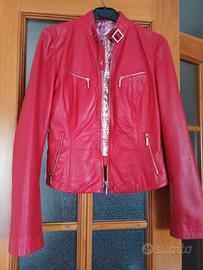 giacca in pelle taglia S rossa donna /bambina