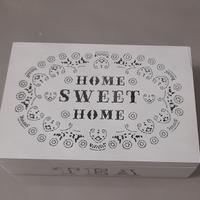 Scatola da the in legno bianca. Misure 24x18x8