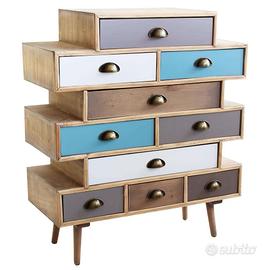 Mobile 10 cassetti multicolore