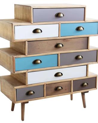 Mobile 10 cassetti multicolore