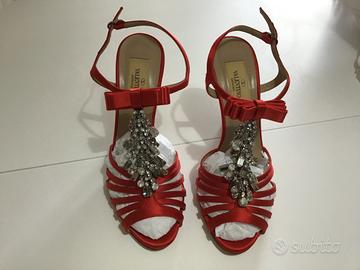 Scarpe in Raso Rosso N.36