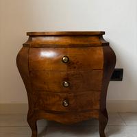 Coppia di comodini vintage a 3 cassetti