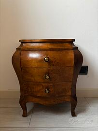 Coppia di comodini vintage a 3 cassetti