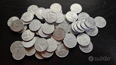 Monete 10 lire Spighe Rep. Italiana Lotto 58 pezzi