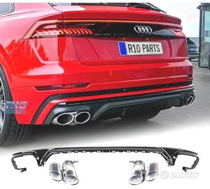 DIFFUSORE AUDI Q8 19-23 LOOK SQ8 NERO + TERMINALI 