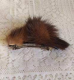 Fermaglio pelliccia visone per capelli  